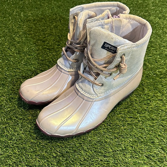 Sperry Top Sider Girls Saltwater Pink Duck Boots size 4Y - Picture 2 of 8